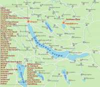 Карта курортов Цюрихского озера